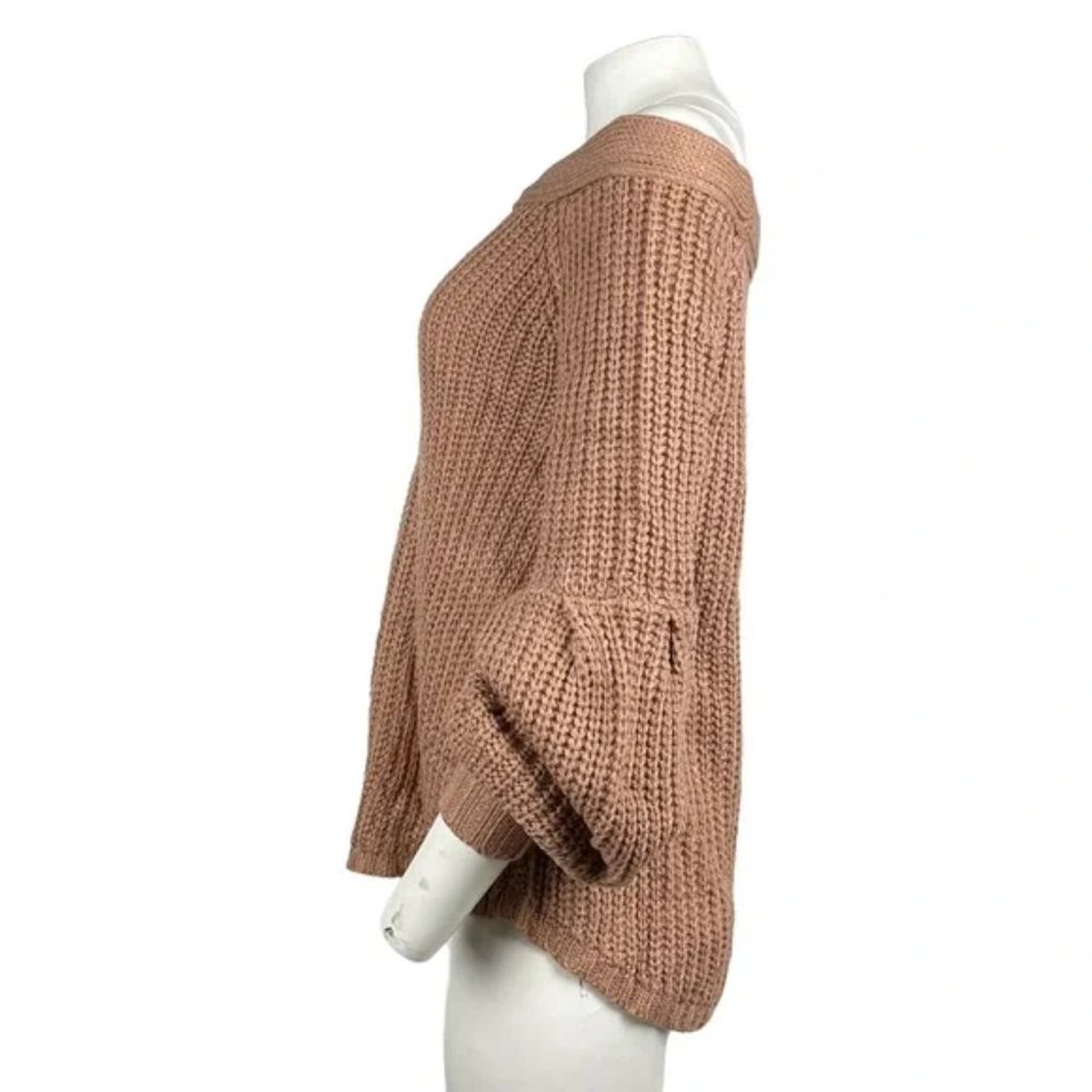 NWT Tan Chunky Off Shoulder Sweater Small - Picture 3 of 6